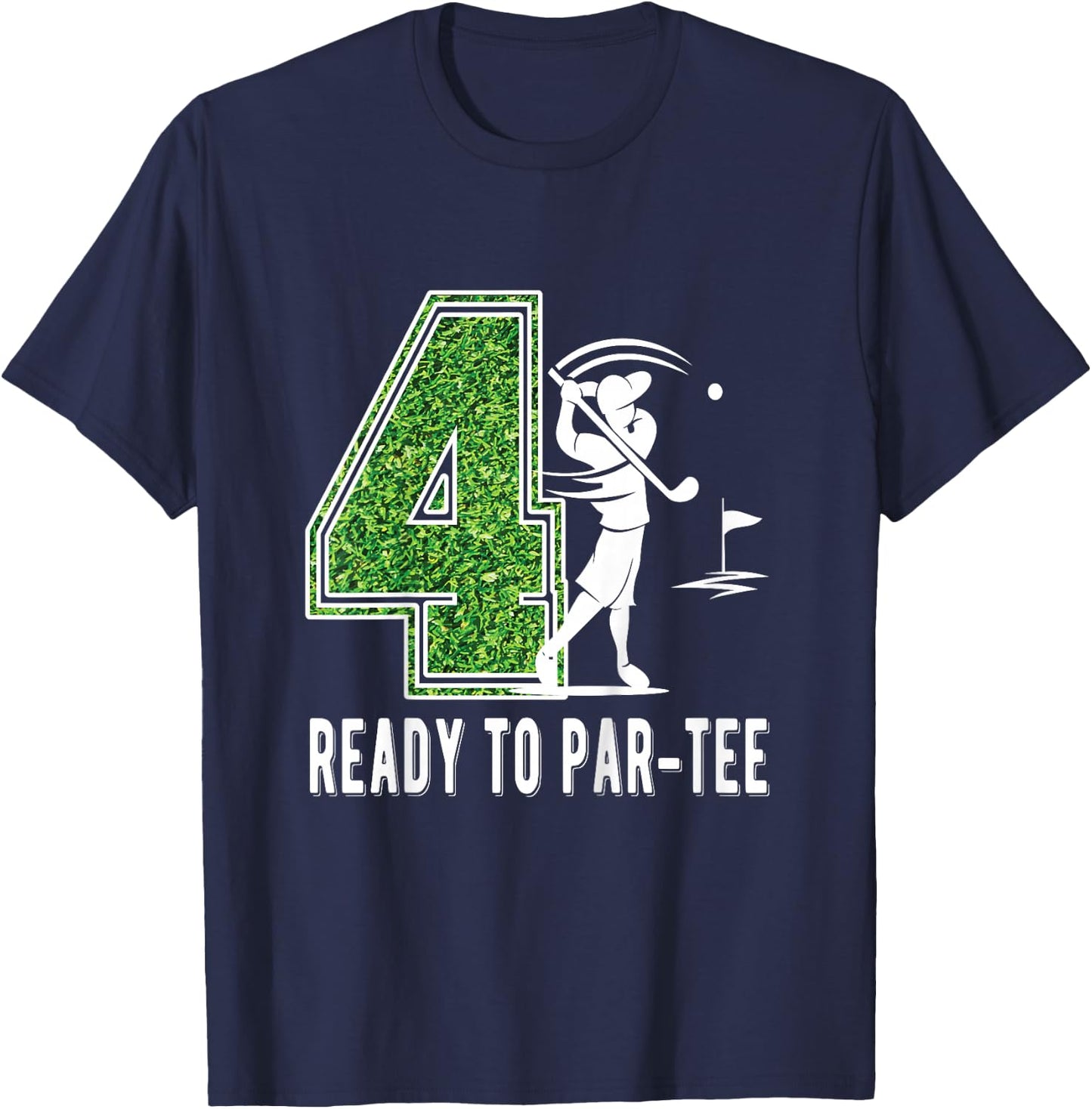 Kids 4th Birthday Golfer Boy Four Year Old Golf Player T-Shirt - T-Shirt | Navy