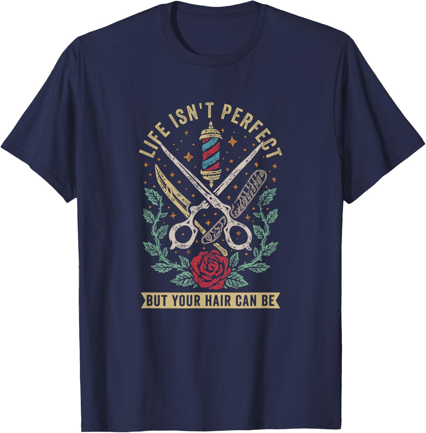 Barber - Hairdresser Hairstylist Barbershop Barber Small T-Shirt - T-Shirt | Navy