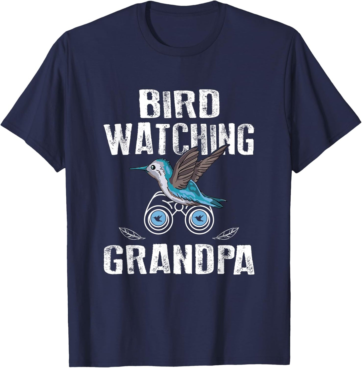 Bird Watching Grandpa Birdwatching Birding T-Shirt - T-Shirt | Navy