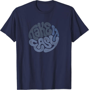 TAKE IT EASY Psychedelic Skate and Surf T-Shirt - T-Shirt | Navy