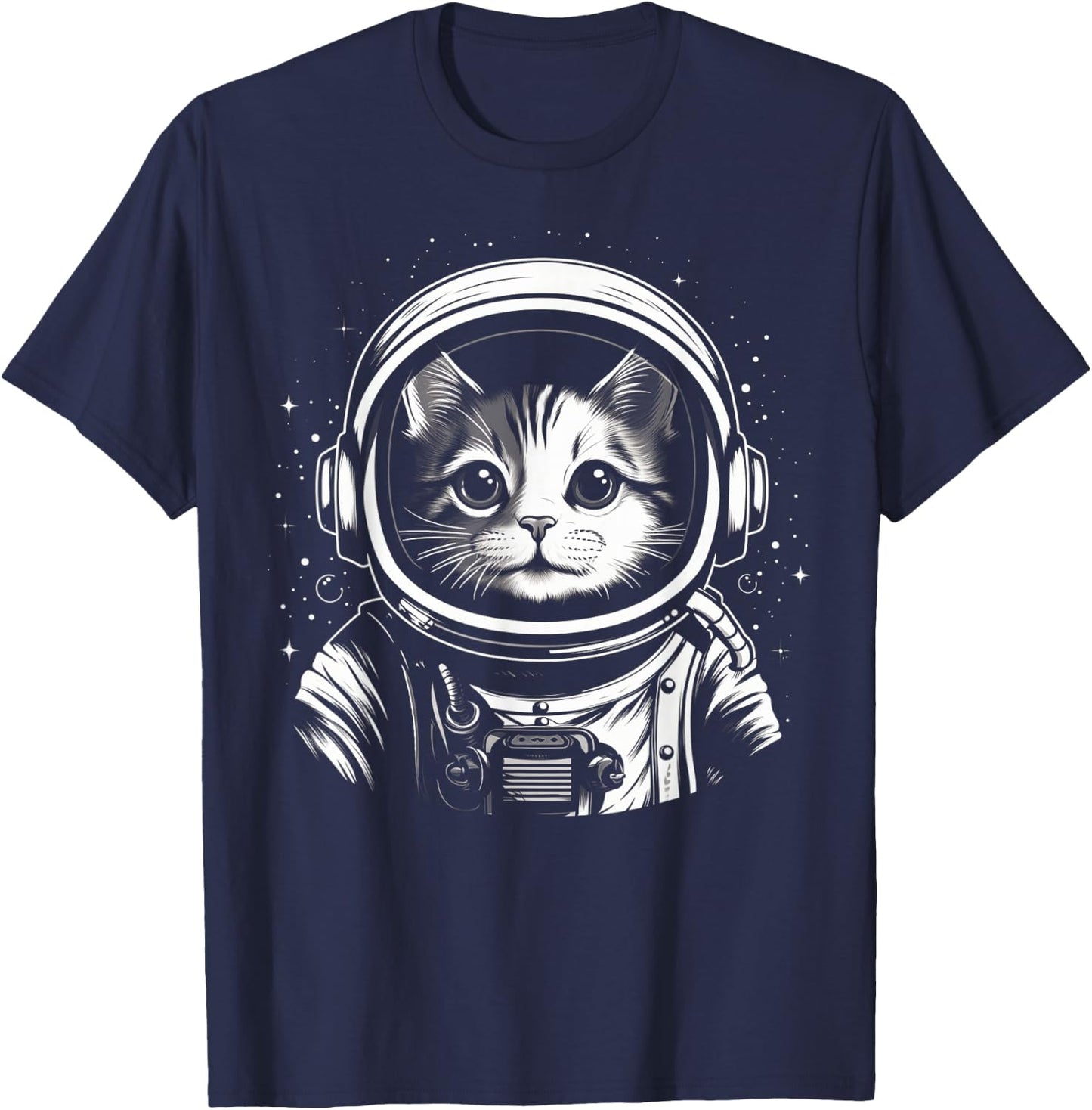 Astronaut Cat Shirt Kids Space Cat Astronaut Cat Mom Cat Dad T-Shirt - T-Shirt | Navy