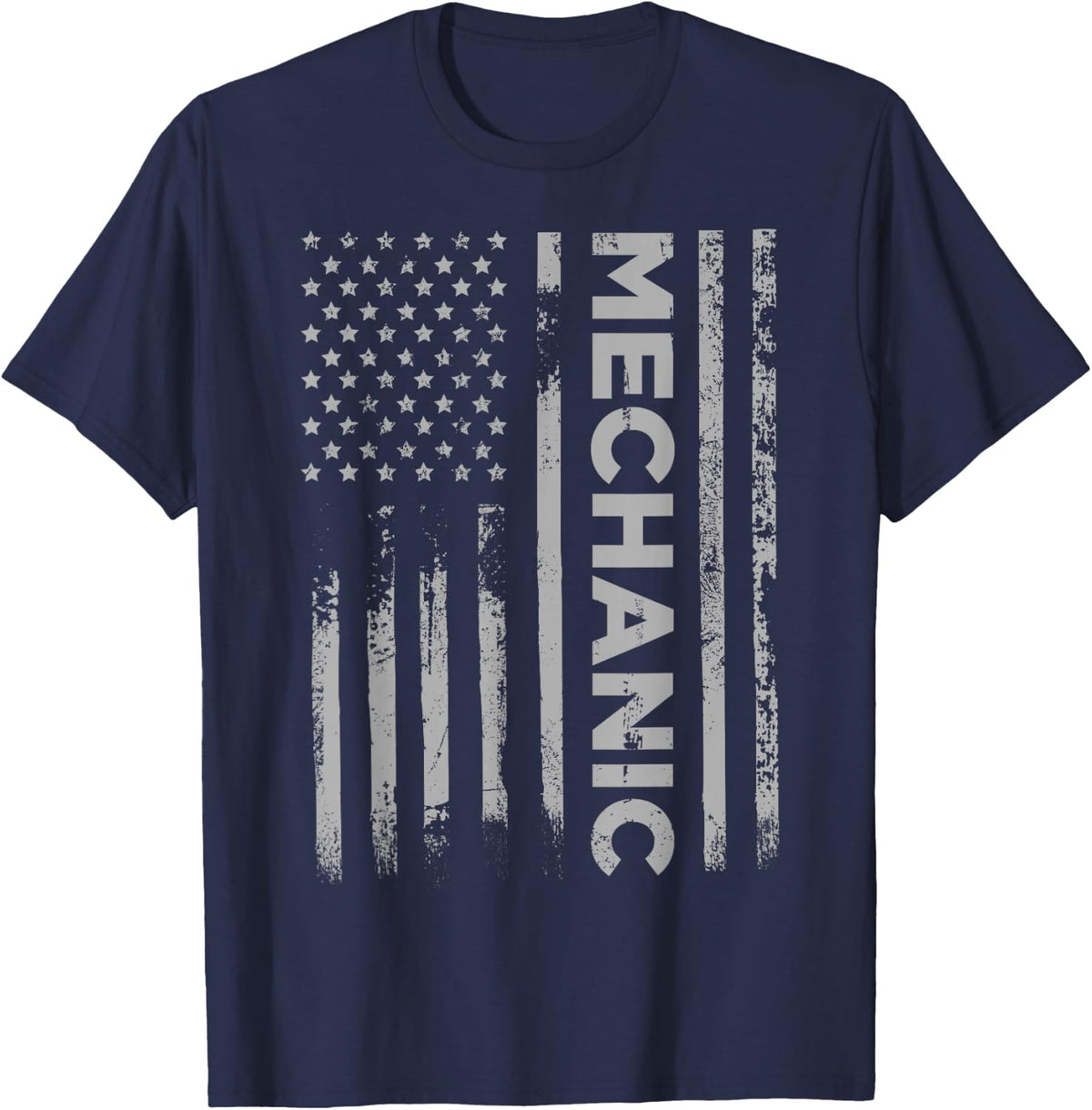 Mechanic American Flag Men Patriotic Car Mechanic USA Flag T-Shirt - T-Shirt | Navy