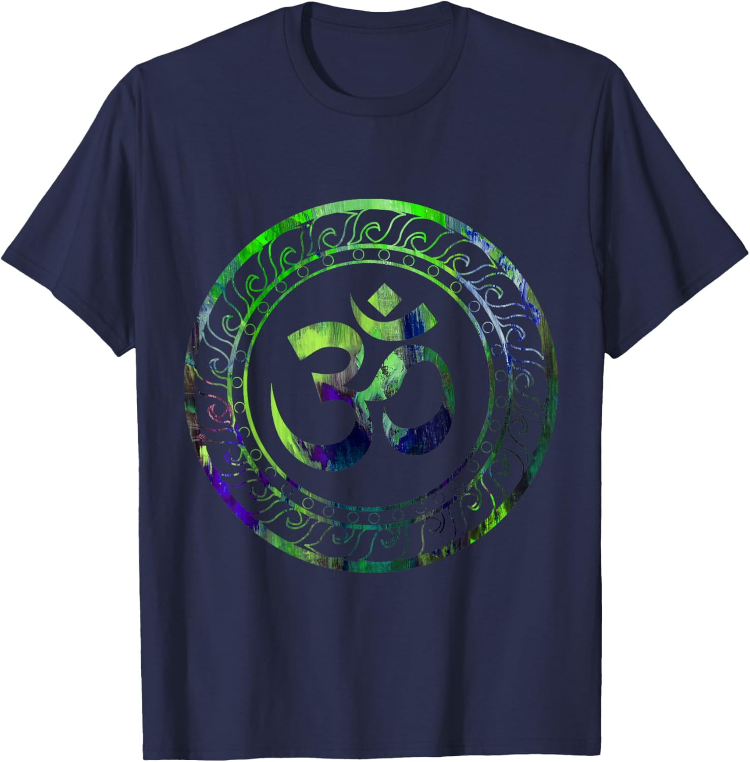 Om Ohm Aum Buddhism Symbol Yoga Sanskrit T-Shirt - T-Shirt | Navy