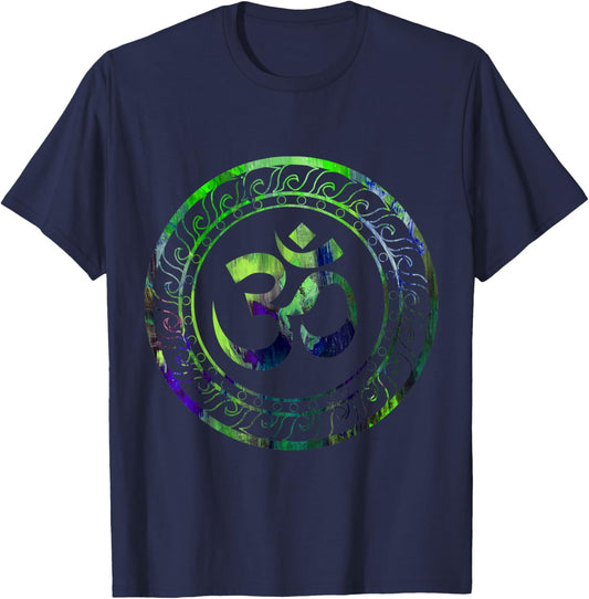 Om Ohm Aum Buddhism Symbol Yoga Sanskrit T-Shirt - T-Shirt | Navy