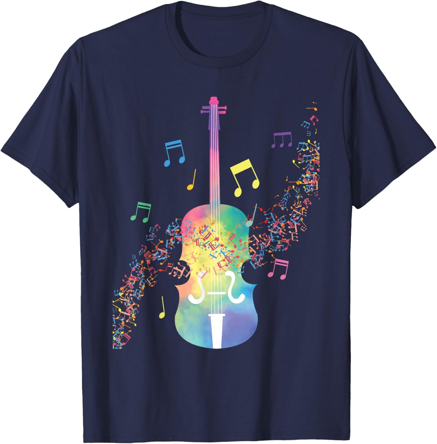 Colorful Cello Player Cellist Musician Classical Music T-Shirt - T-Shirt | Navy