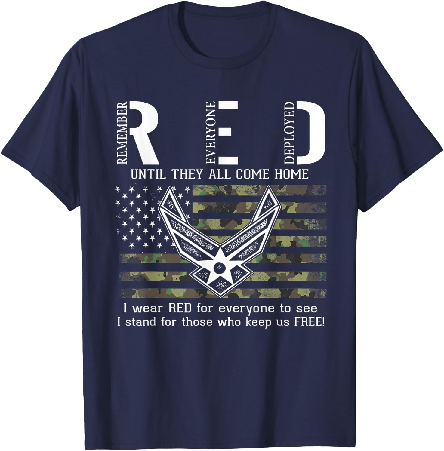 US Air Force Support RED Friday Remember Everyone Deployed T-Shirt - T-Shirt | Navy