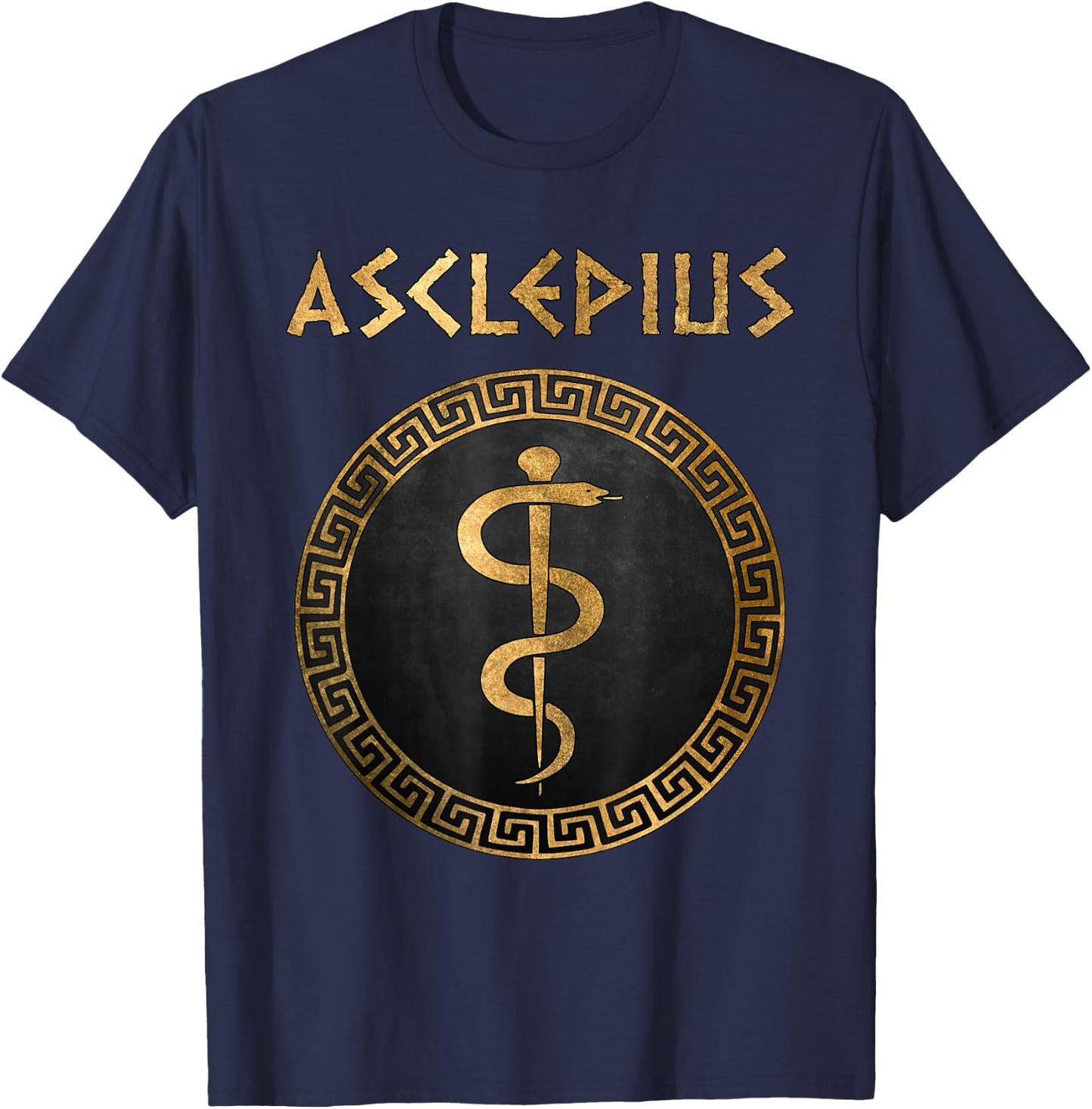 Asklepios Ancient Greek God of Health and Medicine T-Shirt - T-Shirt | Navy