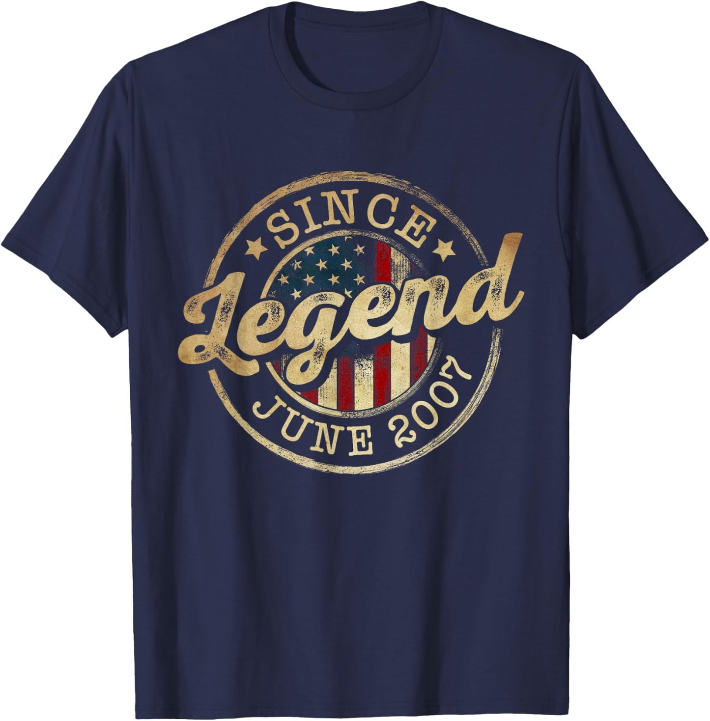 Legend Since June 2007 Vintage 19th Birthday Classic T-Shirt - T-Shirt | Navy