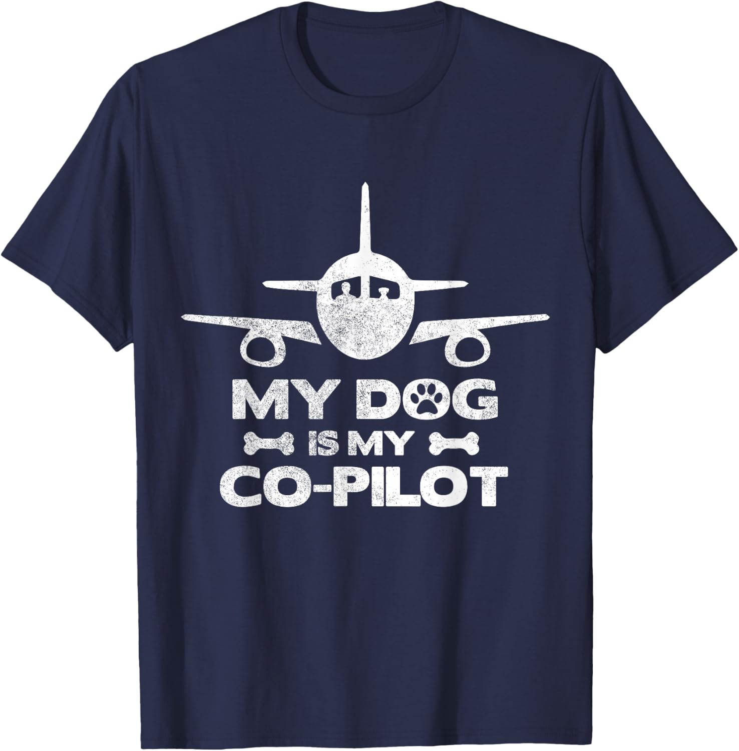 My Dog Is My Co Pilot Aviation Aviator Flying T-Shirt - T-Shirt | Navy