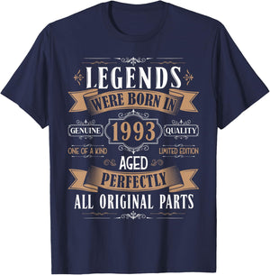 Legends Born in 1993 32nd Birthday 32 Years Old Bday Men T-Shirt - T-Shirt | Navy