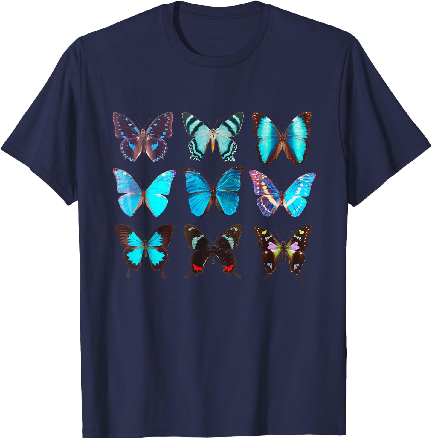 Butterfly Lover Colorful Butterflies Entomologist Science T-Shirt - T-Shirt | Navy