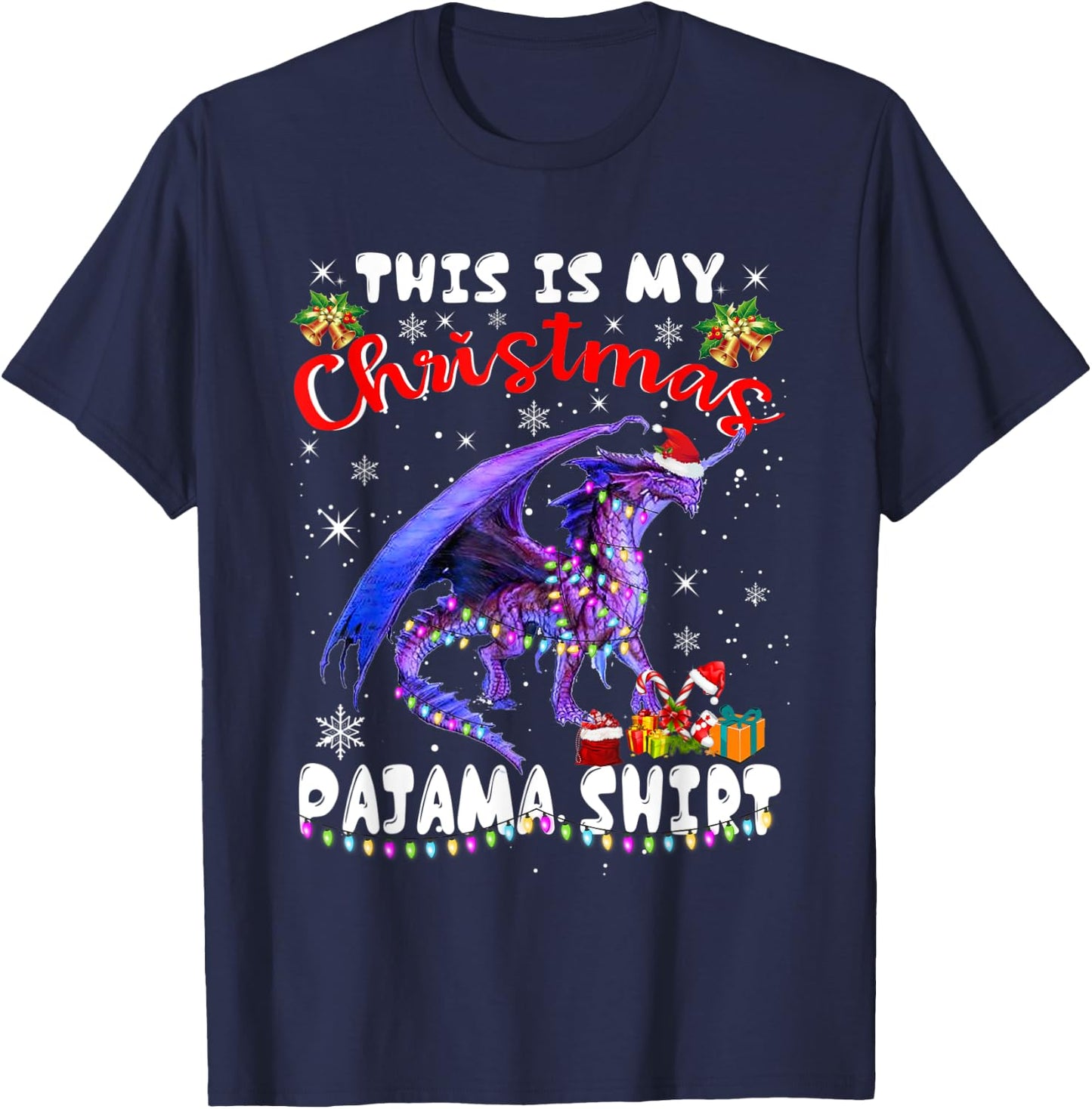 This Is My Christmas Pajama Shirt Dragon Matching Family Boy T-Shirt - T-Shirt | Navy
