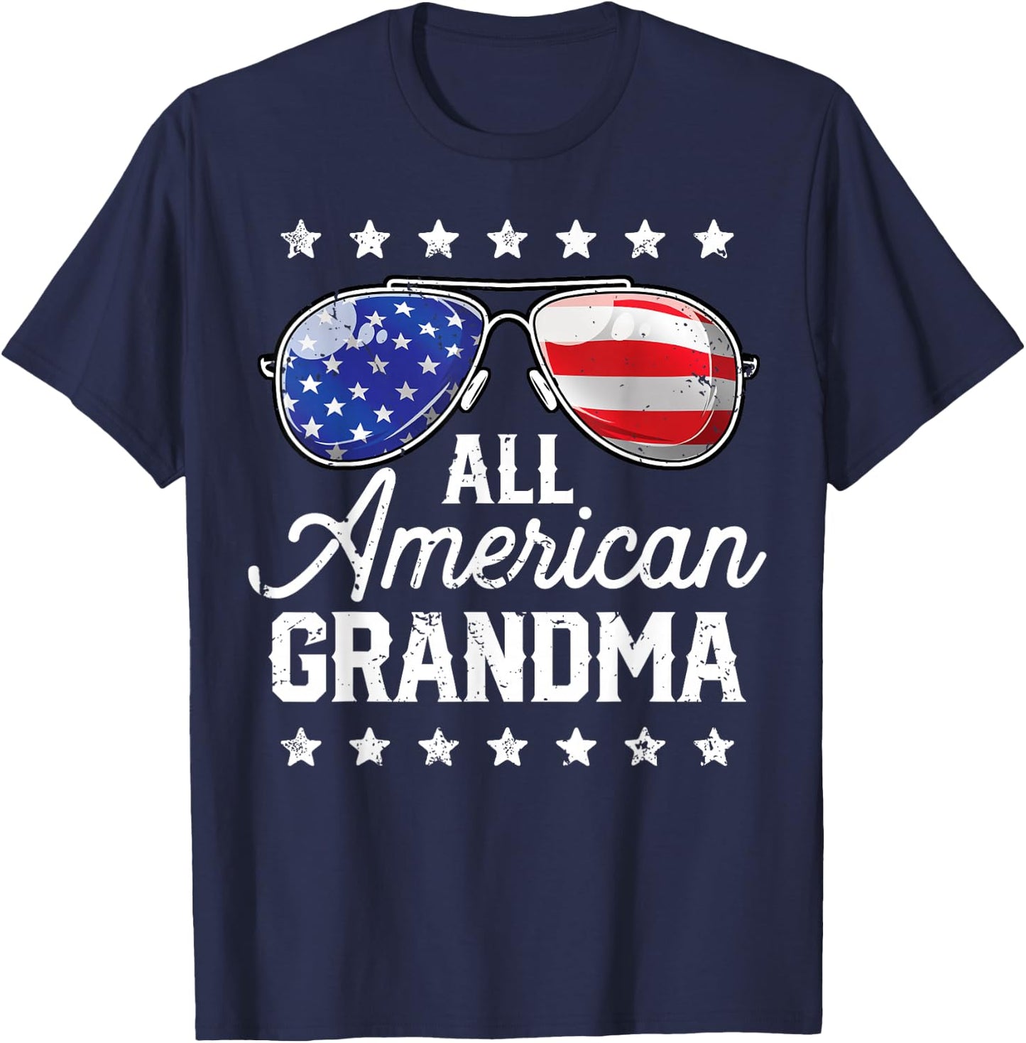All American Grandma 4th of July Family Matching Sunglasses T-Shirt - T-Shirt | Navy