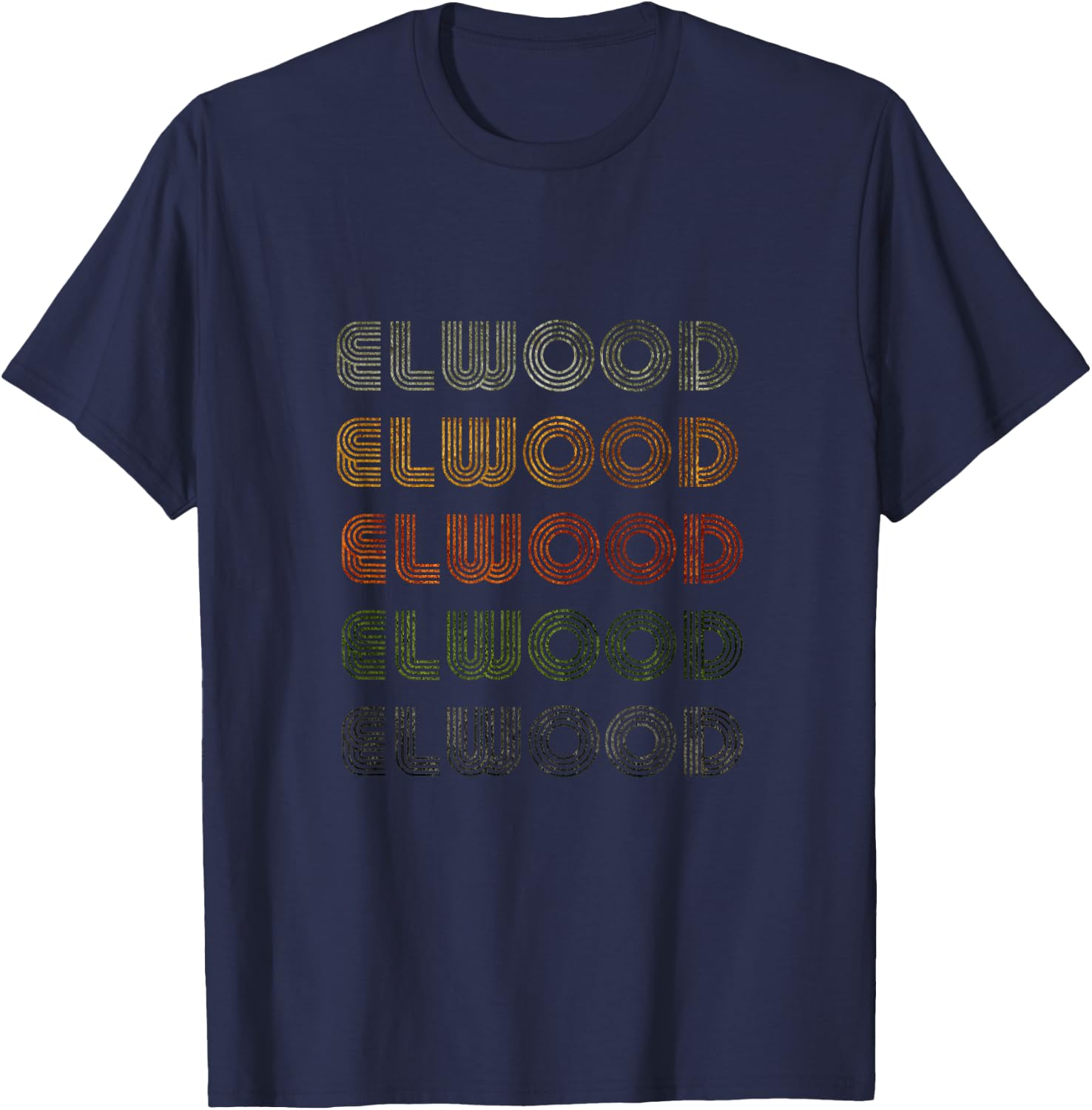 Love Heart Elwood Grunge/Vintage Style Black Elwood T-Shirt - T-Shirt | Navy
