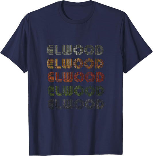 Love Heart Elwood Grunge/Vintage Style Black Elwood T-Shirt - T-Shirt | Navy