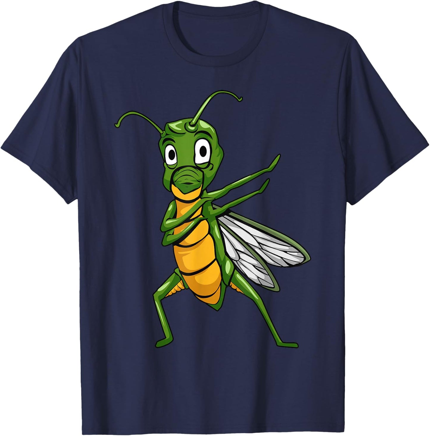Funny Grashopper Dabbing Hopper Insect Lover Men Women Kids T-Shirt - T-Shirt | Navy