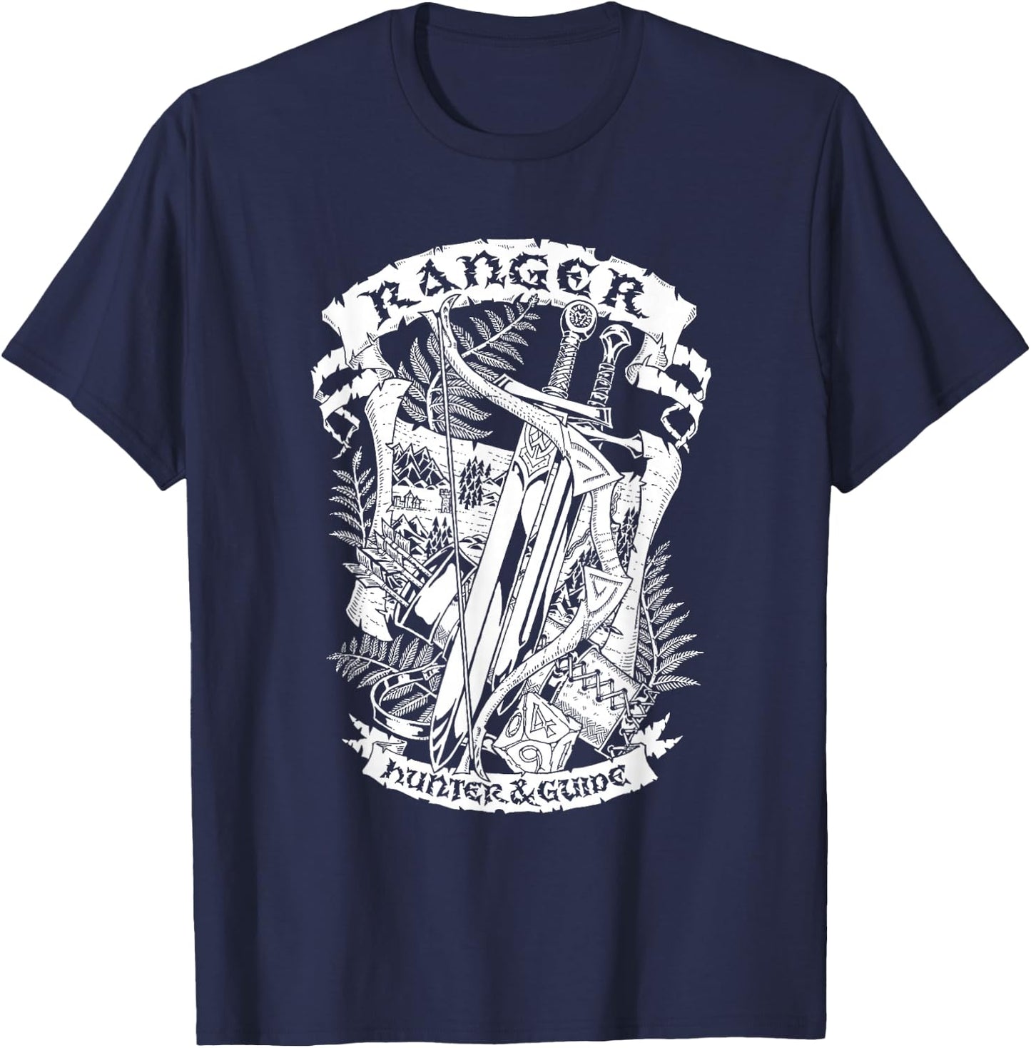 Fantasy Role-Playing Game (RPG) Ranger T-Shirt - T-Shirt | Navy