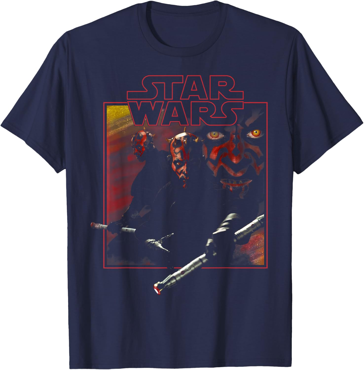 Star Wars Darth Maul Classic Movie Square Portrait T-Shirt - T-Shirt | Navy