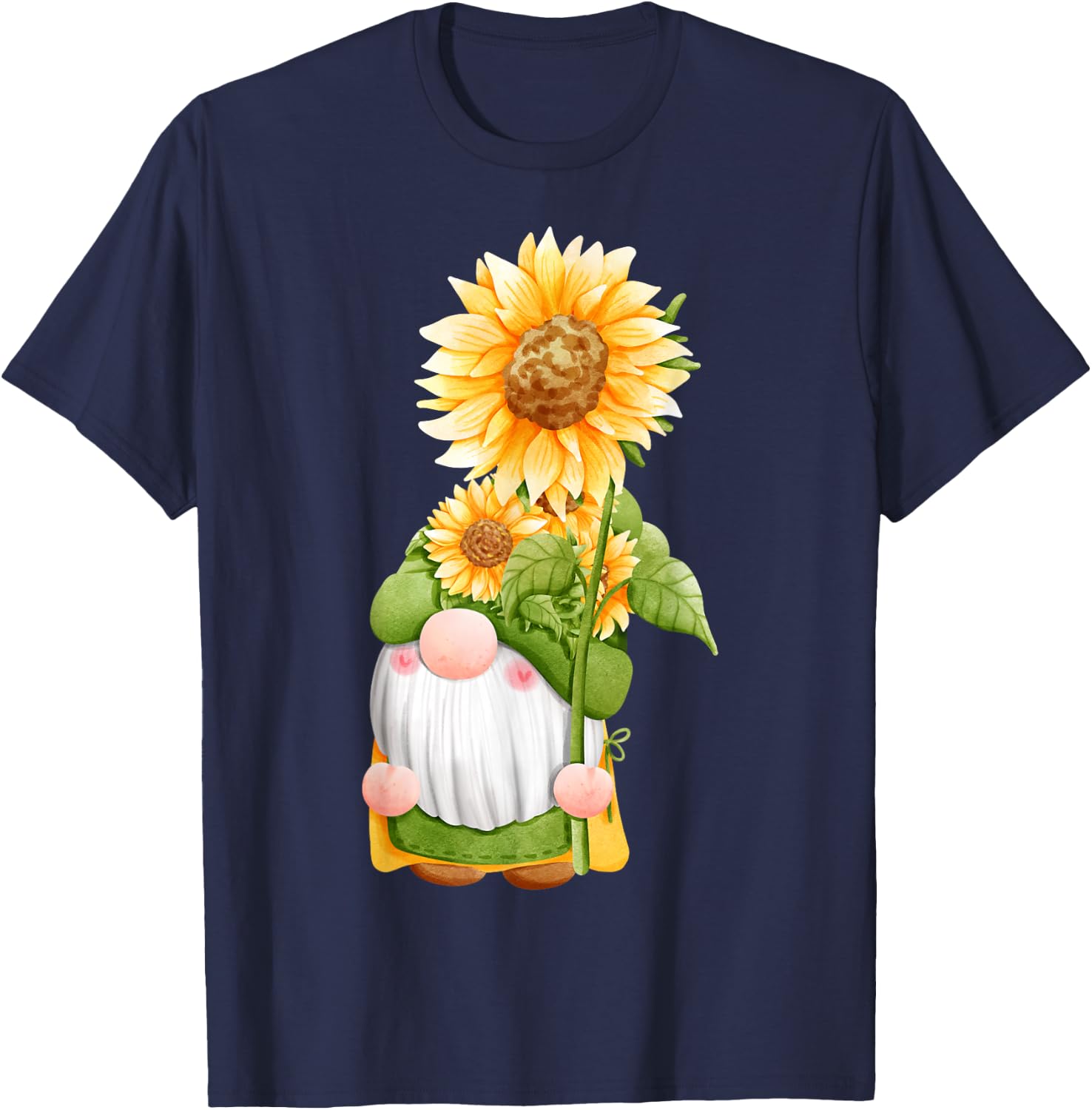 Summer Fall Sunflower Gnome Women's T-Shirt - T-Shirt | Navy