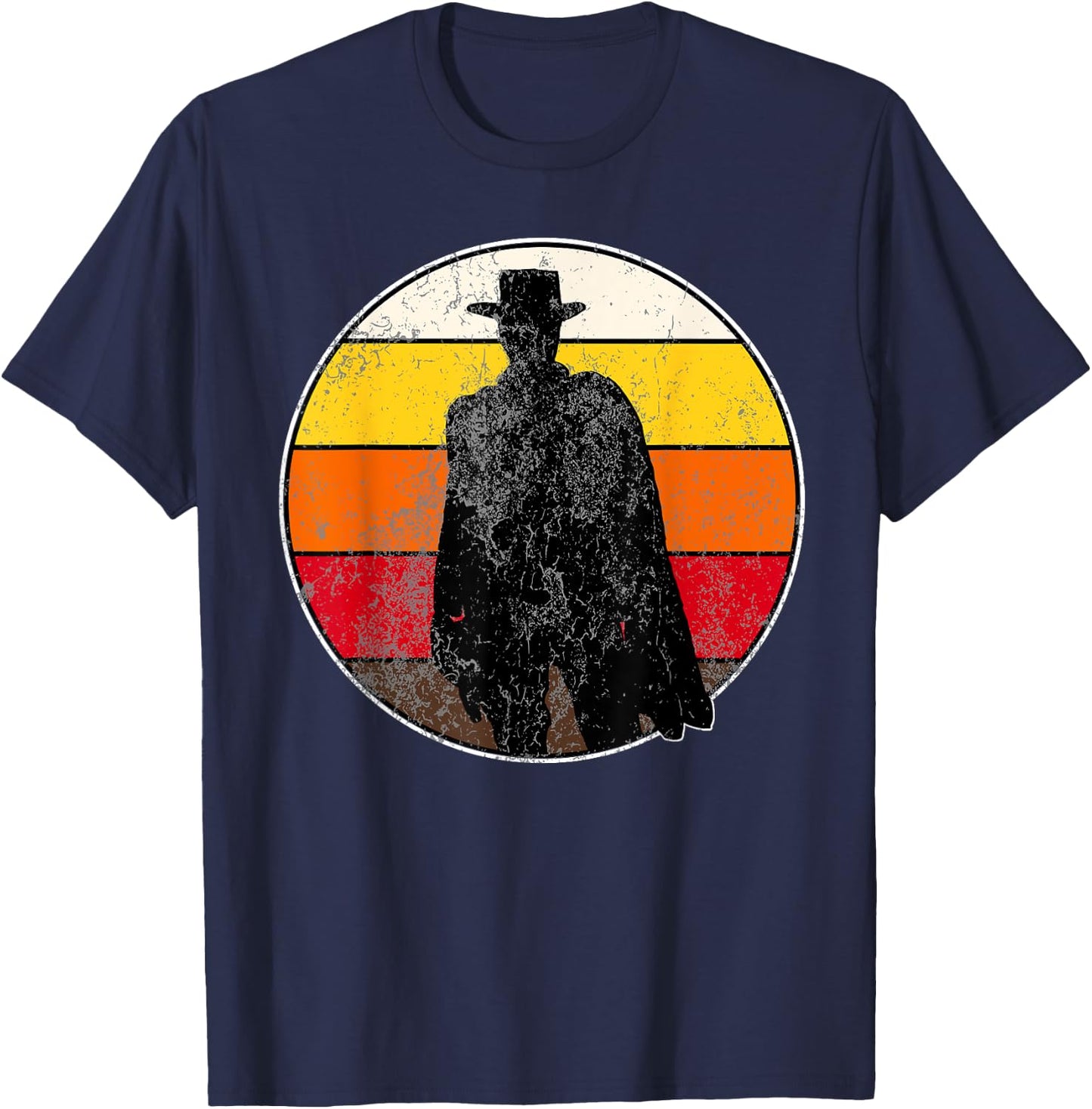 Retro Vintage Cowboy Outlaw Western T-Shirt - T-Shirt | Navy