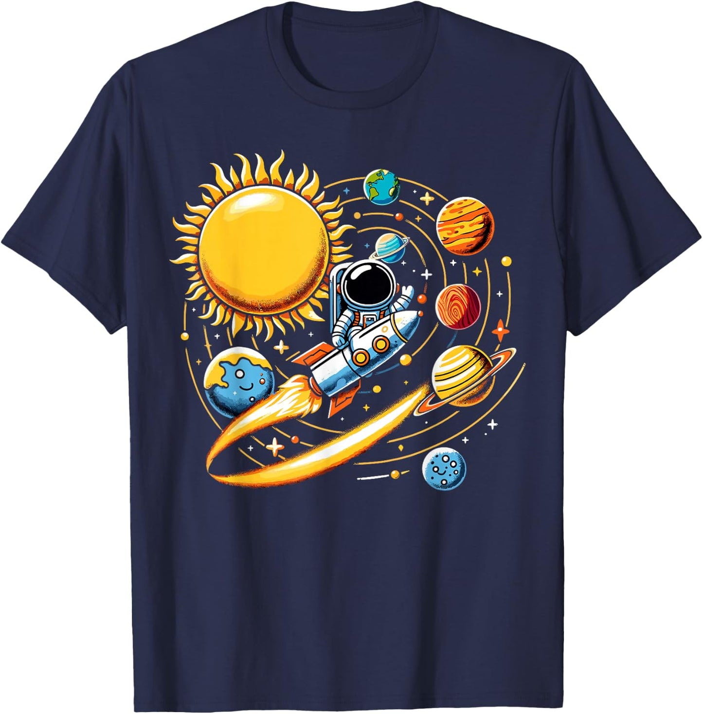 Solar System Planets Science Space Astronaut T-Shirt - T-Shirt | Navy