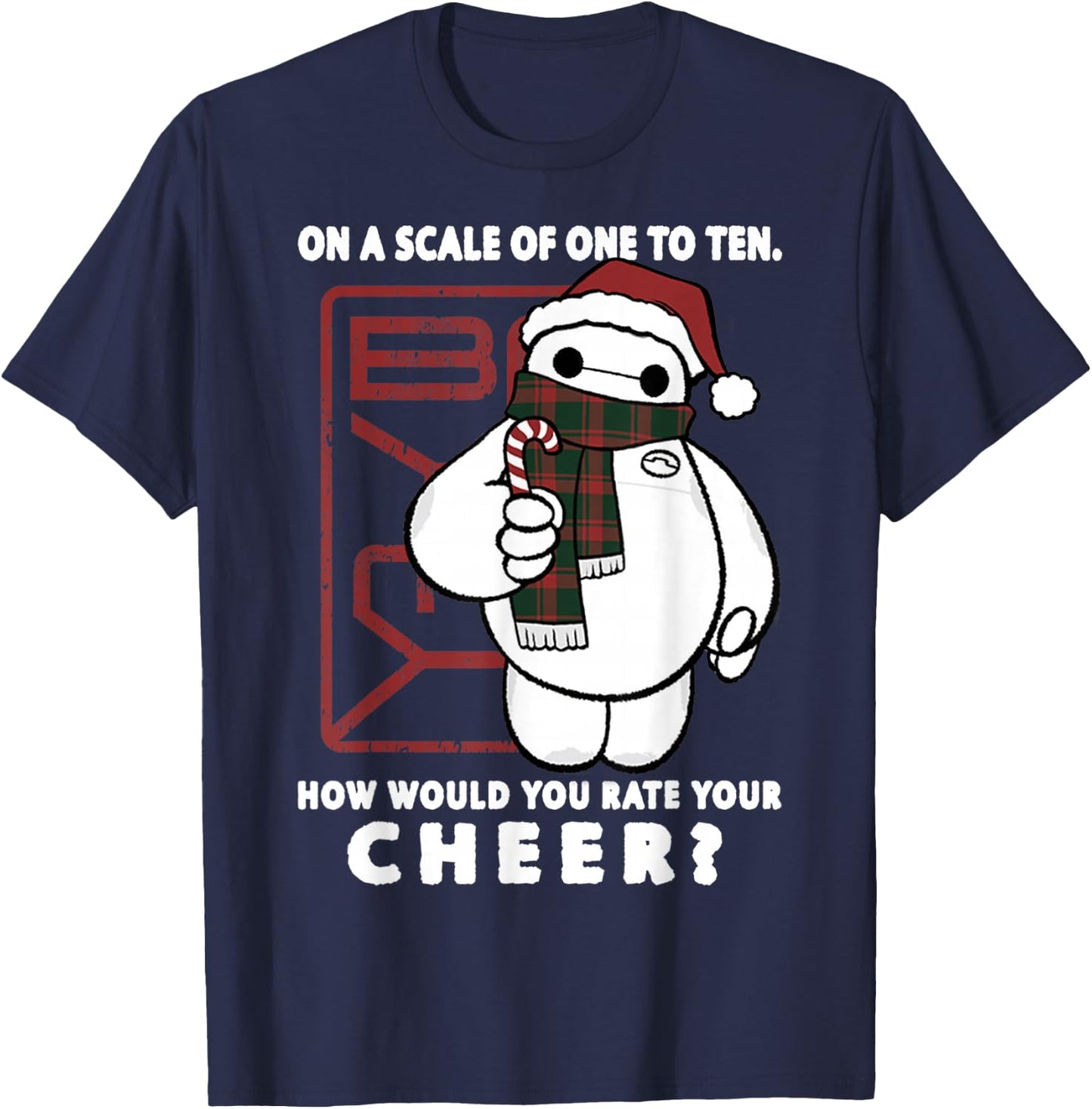 Disney Big Hero Baymax How Would You Rate Your Cheer T-Shirt - T-Shirt | Navy