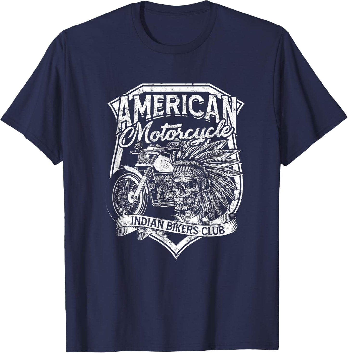 American Motorcycle Indian bikers club - American Indian T-Shirt - T-Shirt | Navy