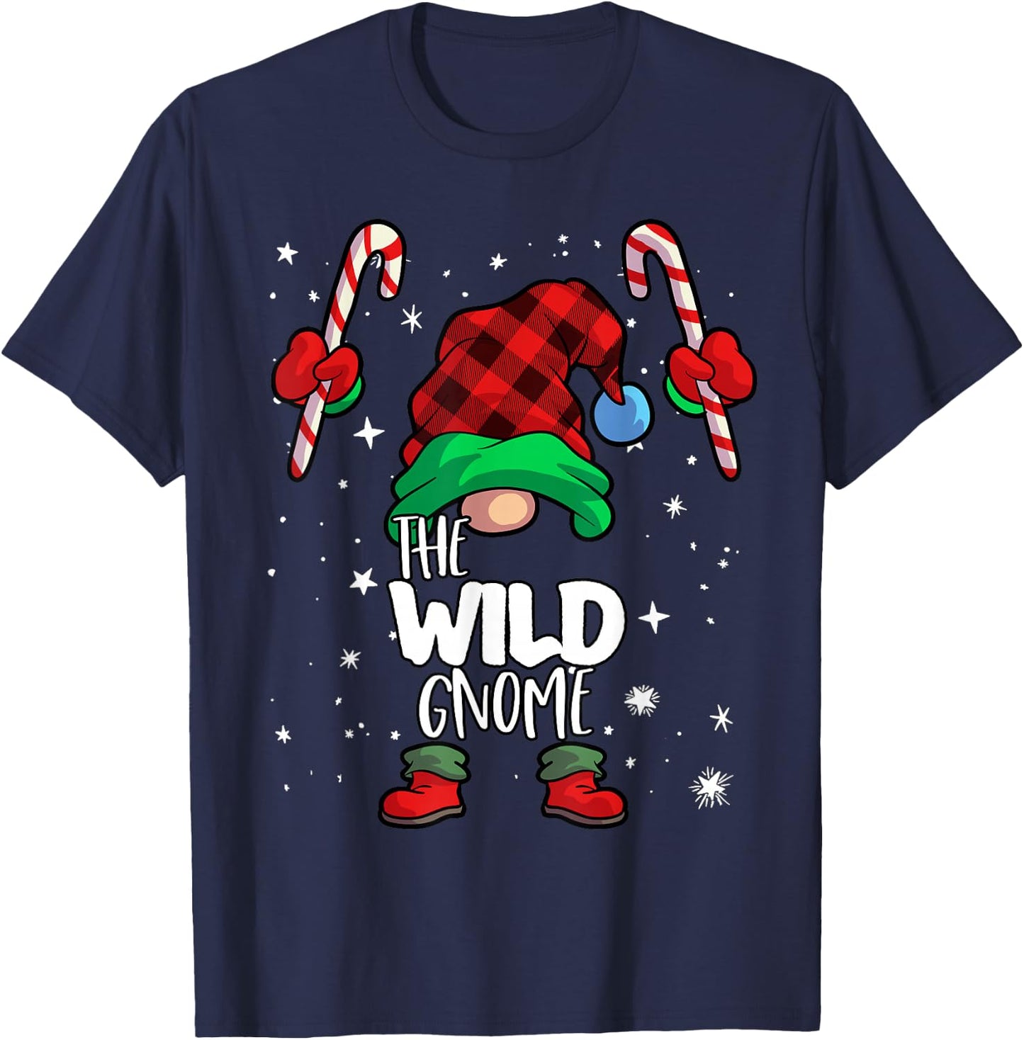 Wild Gnome Red Buffalo Plaid Matching Family Christmas T-Shirt - T-Shirt | Navy