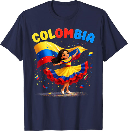 Colombian Girl Culture Pride for Girls Kids T-Shirt - T-Shirt | Navy
