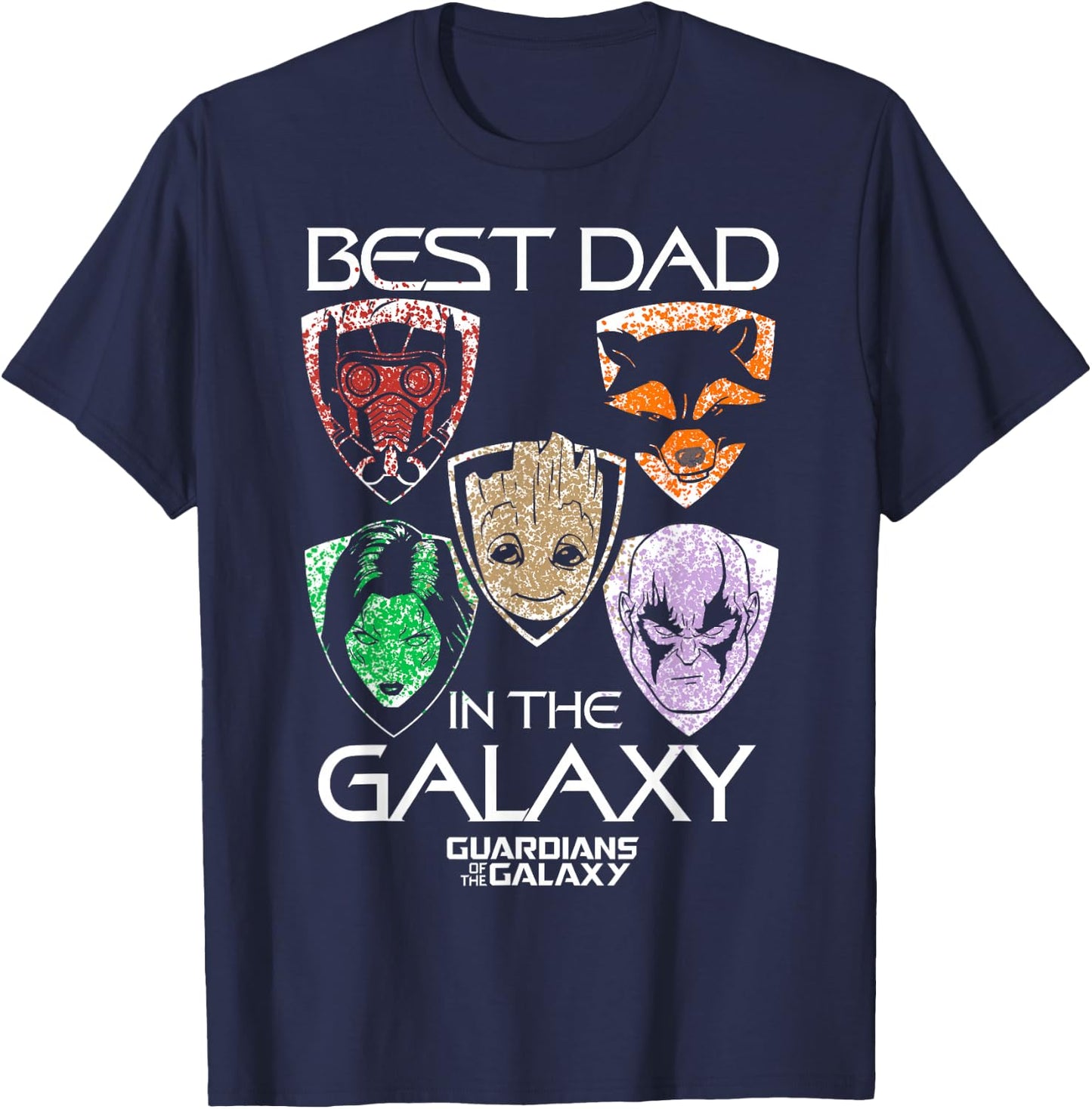 Marvel Guardians of The Galaxy Best Dad Father's Day T-Shirt - T-Shirt | Navy