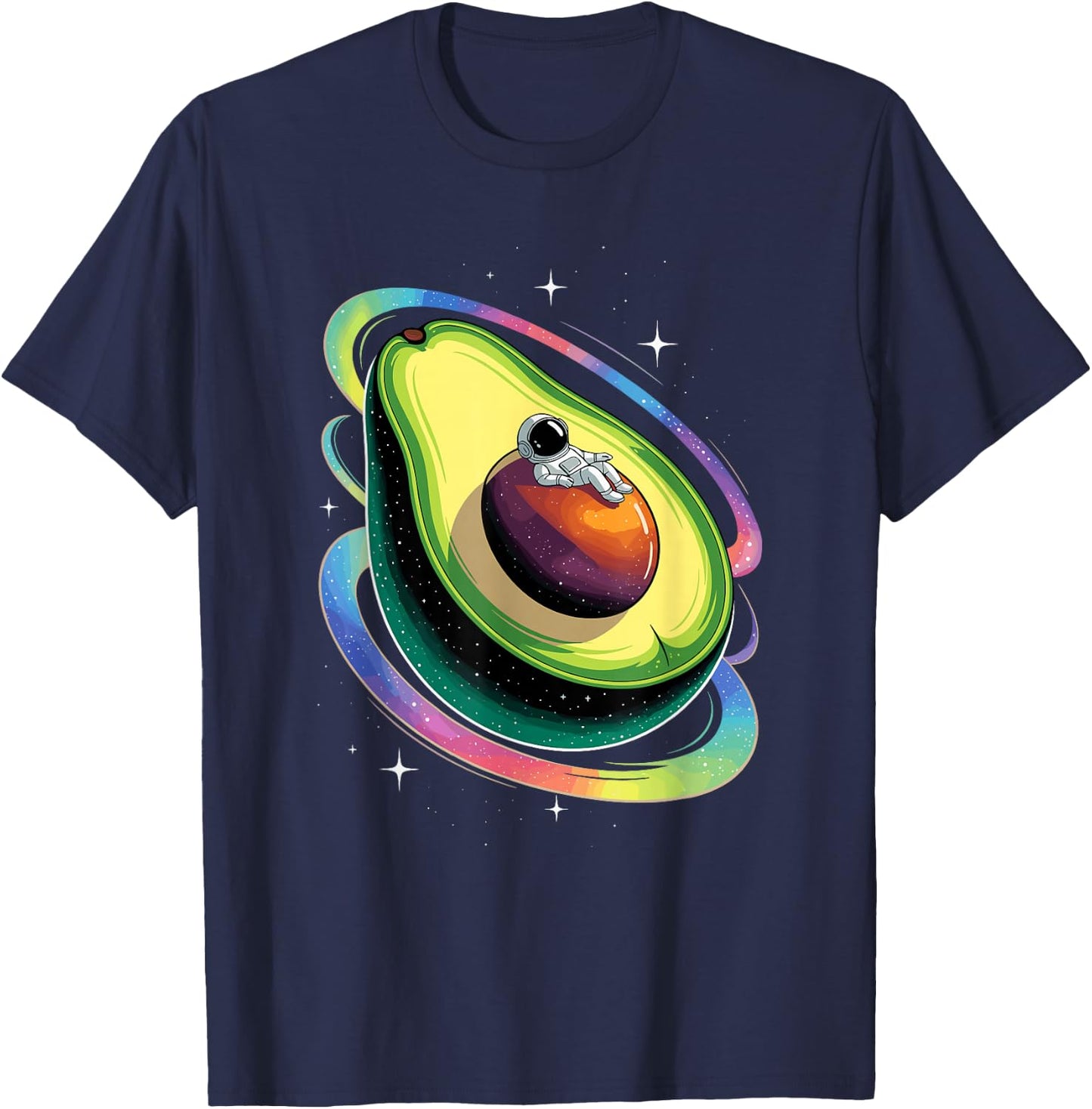 Astronaut Space Avocado Planet Stars Galaxy Avocados T-Shirt - T-Shirt | Navy