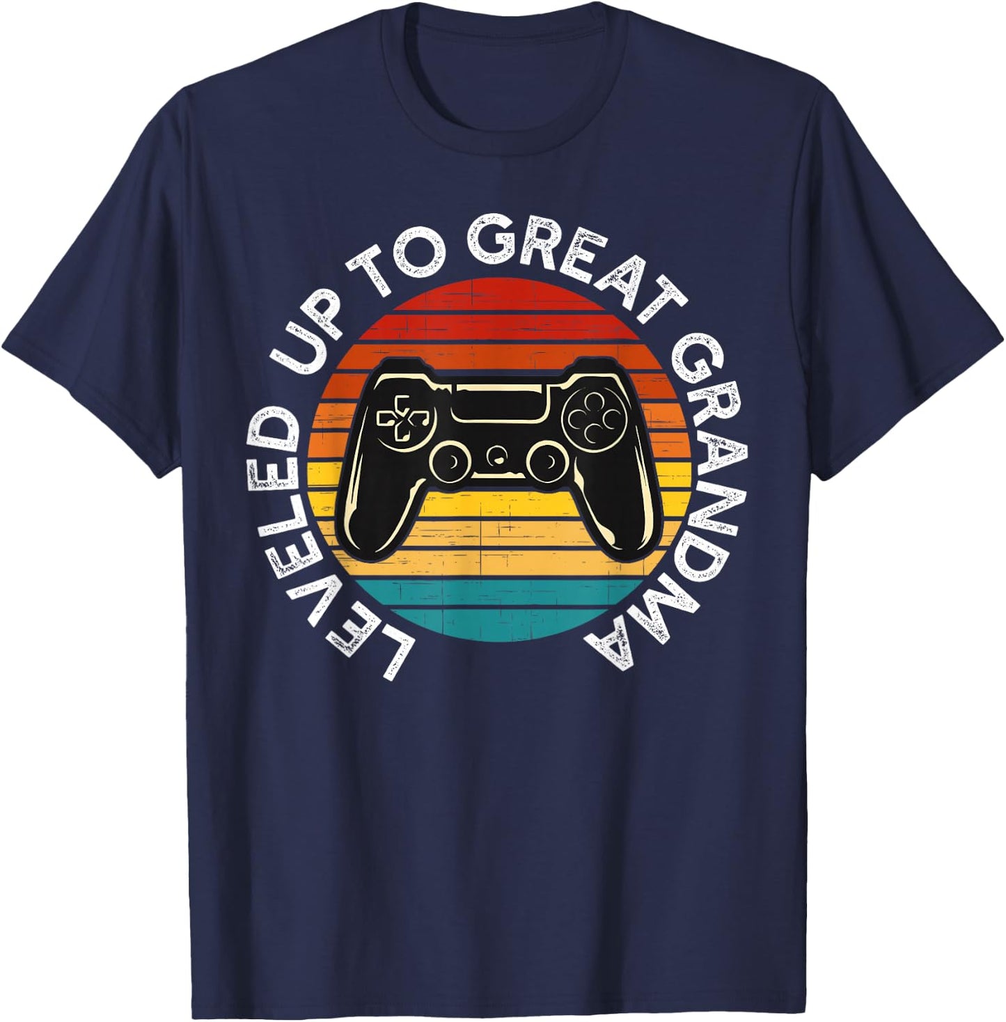 Leveled up to Great Grandma | Video Gamer Great Grandmother T-Shirt - T-Shirt | Navy