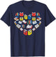 Books Heart Love Reading Teacher Librarian Bookworm Women T-Shirt - T-Shirt | Navy