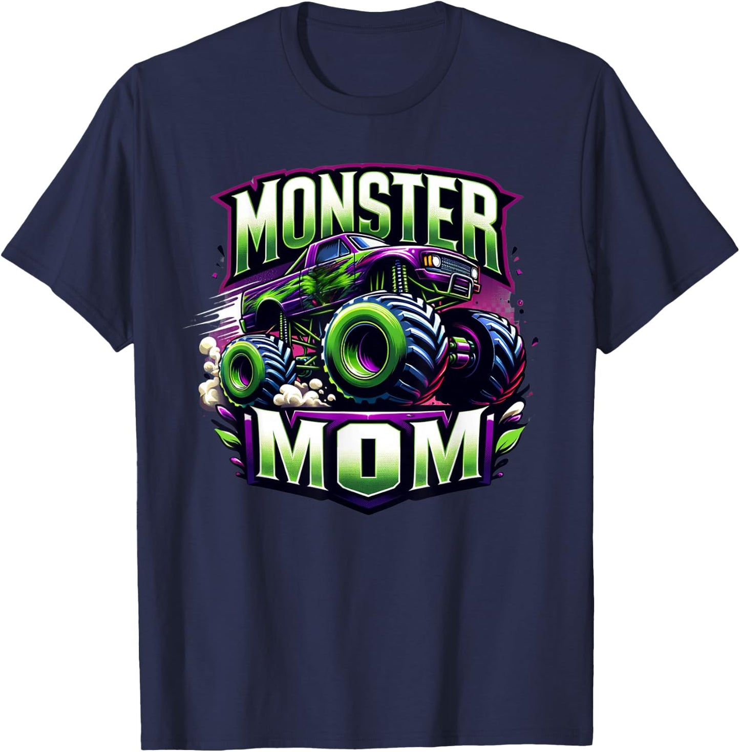 Monster Truck Race Racer Driver Mom Mother's Day T-Shirt - T-Shirt | Navy