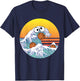 Retro Great Wave Monster Eating Cookies Funny Cookie Wave T-Shirt - T-Shirt | Navy