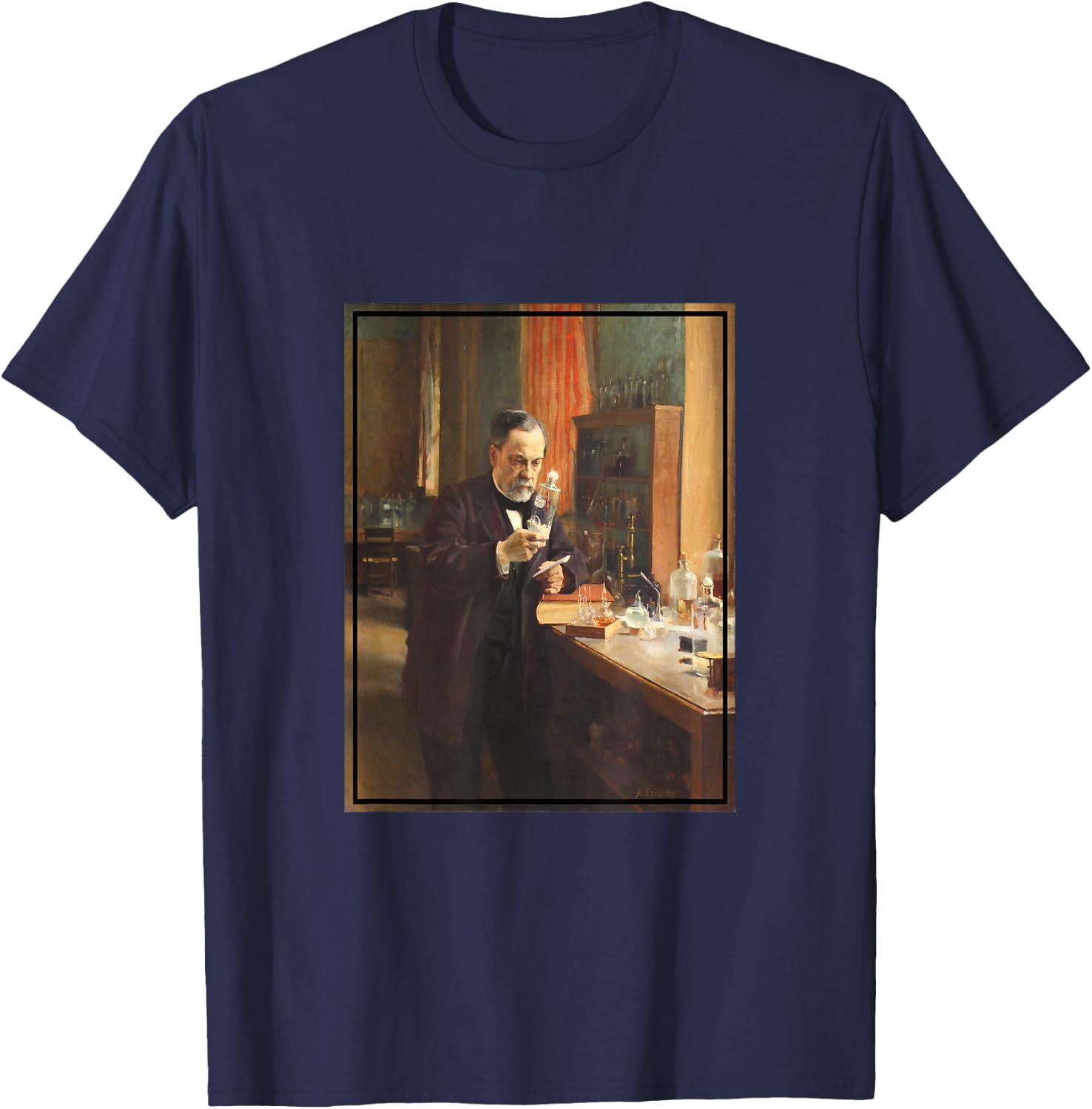 Louis Pasteur Painting Portrait (1885) T-Shirt - T-Shirt | Navy