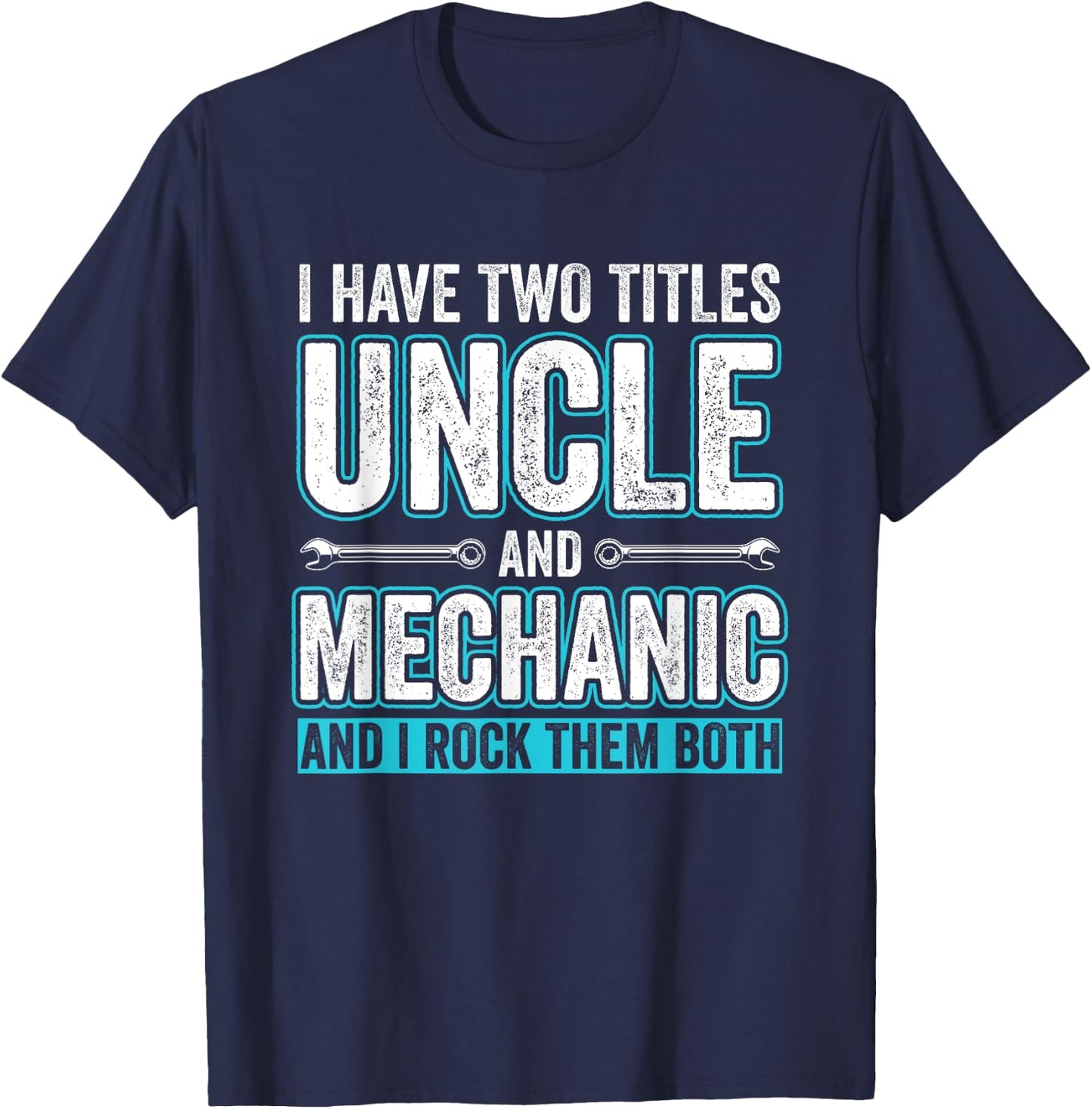 Uncle and Mechanic Funny Garage Fixing Cars Uncle T-Shirt - T-Shirt | Navy