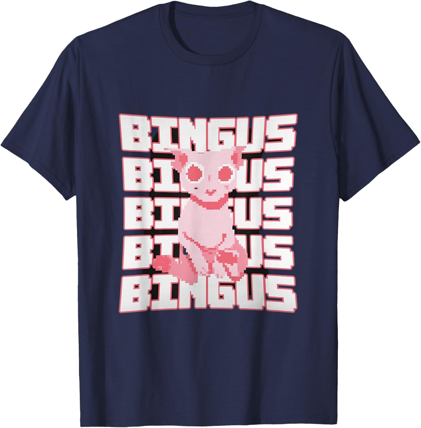 Funny Bingus My Beloved Hairless Sphinx Cat Bingus Cat Meme T-Shirt - T-Shirt | Navy