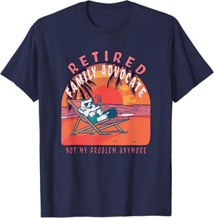 Retired Family Advocate Funny Vintage Retirement T-Shirt - T-Shirt | Navy