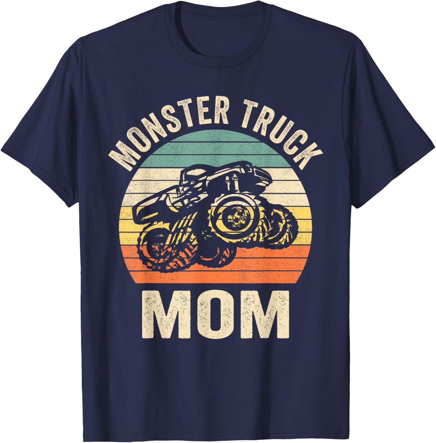 Monster Truck Mom Retro Vintage Monster Truck T-Shirt - T-Shirt | Navy