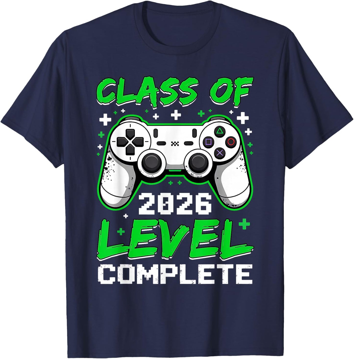 Class of 2026 Level Complete Funny Gamer Senior Graduation T-Shirt - T-Shirt | Navy