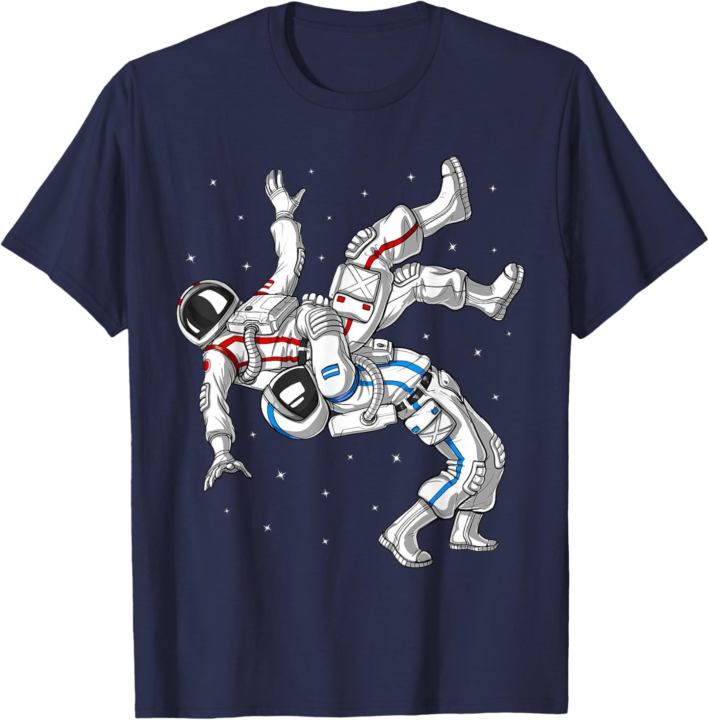 Astronauts Wrestling Jiu-Jitsu Judo Martial Arts Wrestlers T-Shirt - T-Shirt | Navy