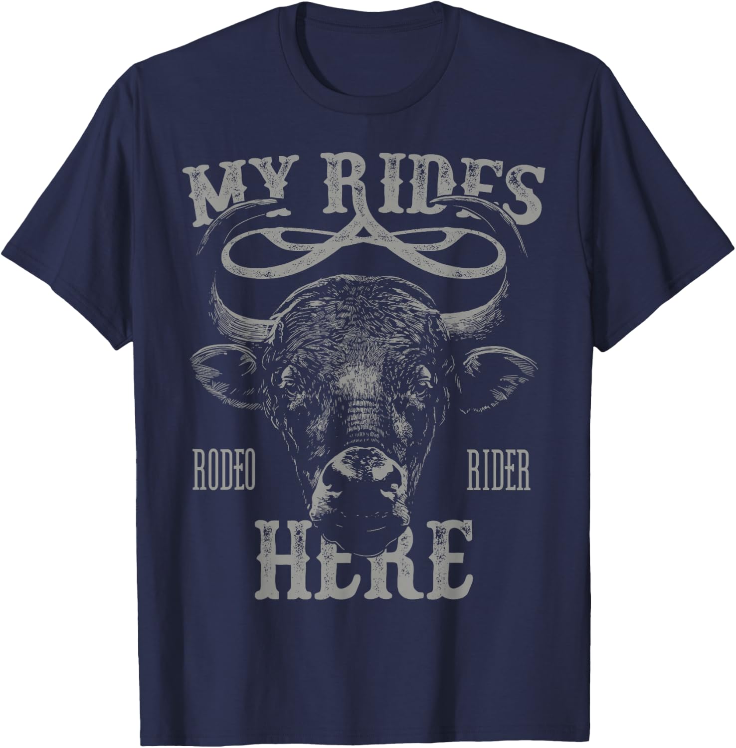 Bull Riding PBR Rodeo Bull Riders Cowboys Western Ranch T-Shirt - T-Shirt | Navy