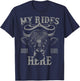 Bull Riding PBR Rodeo Bull Riders Cowboys Western Ranch T-Shirt - T-Shirt | Navy
