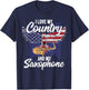 Saxophonist USA Saxophone Player America Eagle Saxophone T-Shirt - T-Shirt | Navy