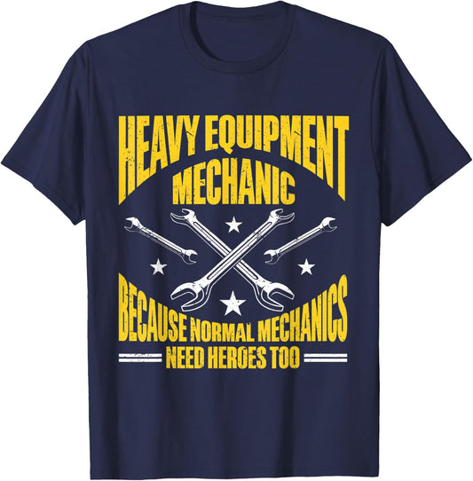 Heavy Equipment Technician Heavy Duty Mechanic T-Shirt - T-Shirt | Navy