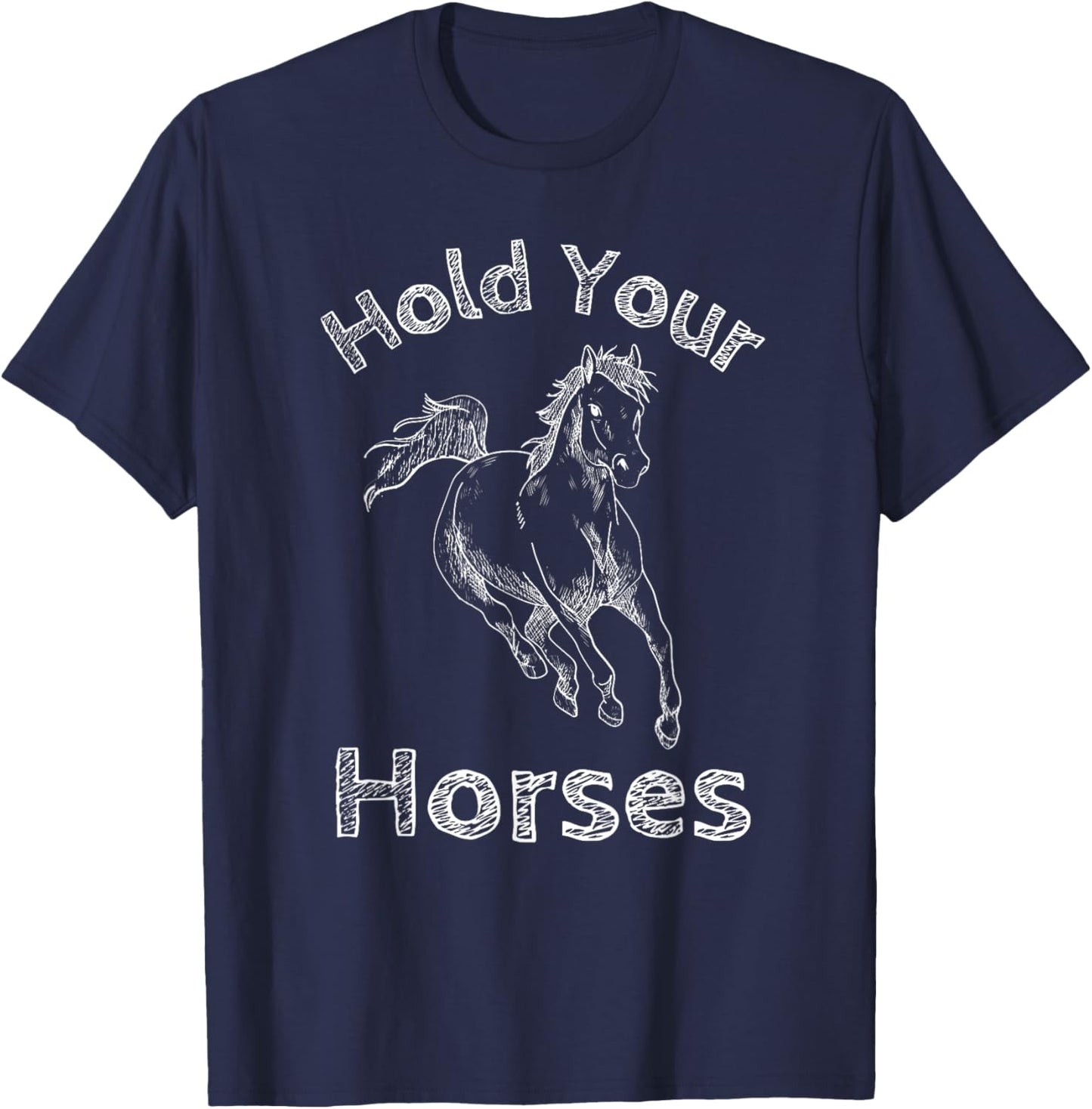 Hold your horses, Rodeo, Vintage retro cowboy, western T-Shirt - T-Shirt | Navy