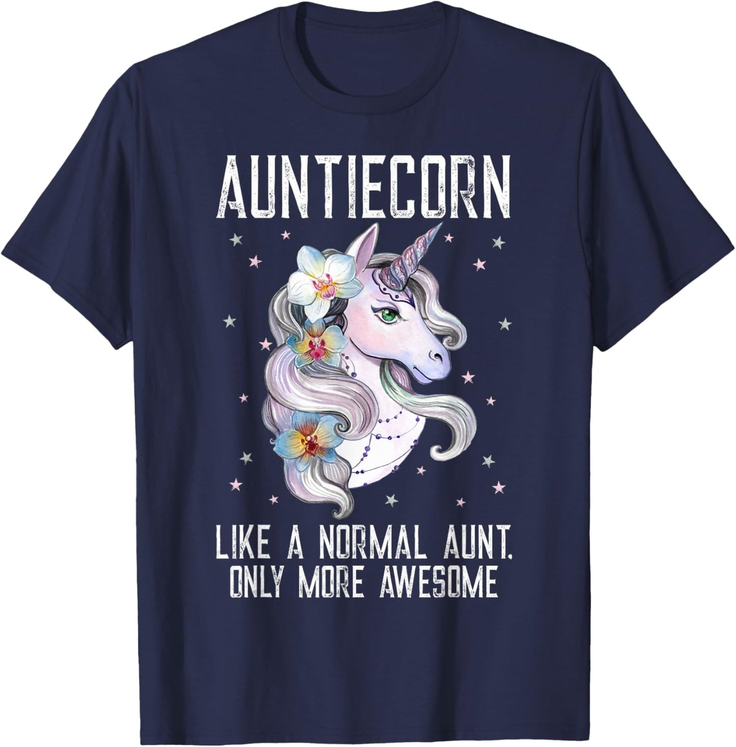 Auntiecorn Cute Unicorn Lover Mother Day Aunt T-Shirt - T-Shirt | Navy