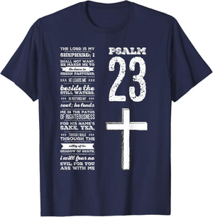 Christian Scripture Psalm 23 Youth Group Pastor Faith T-Shirt - T-Shirt | Navy