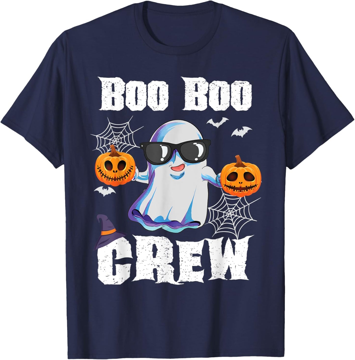 Boo Boo Crew Ghost Nurse Retro Halloween Custome Nursing RN T-Shirt - T-Shirt | Navy